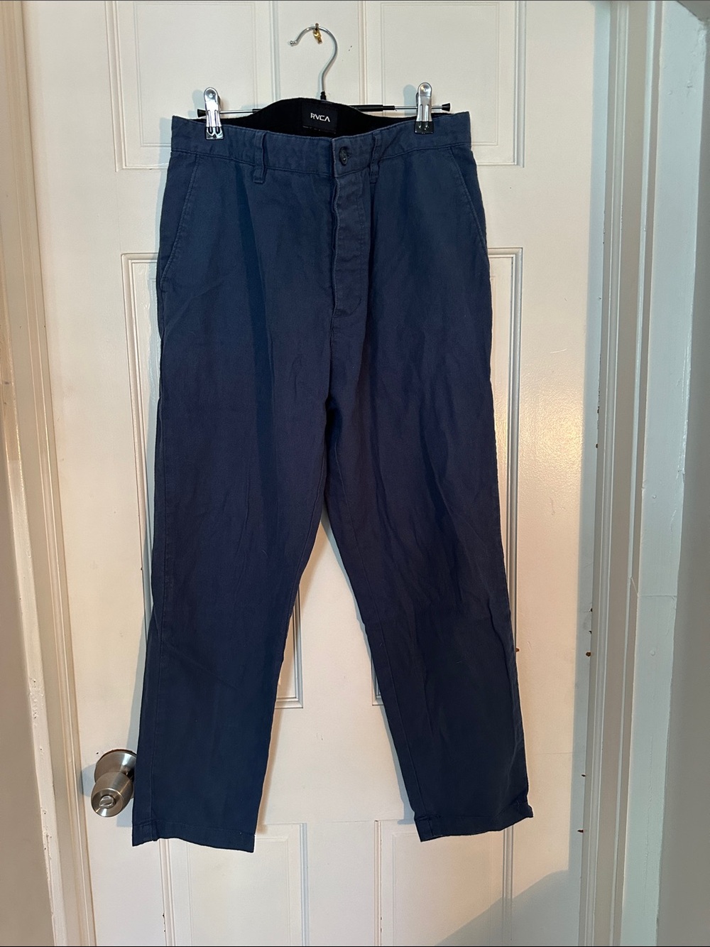RVCA Navy Blue Men's Linen Chino Pants